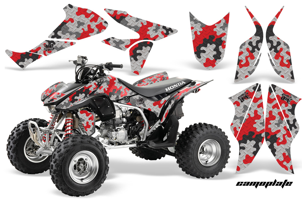 Honda TRX450 Graphics Kit CAMOPLATE RED